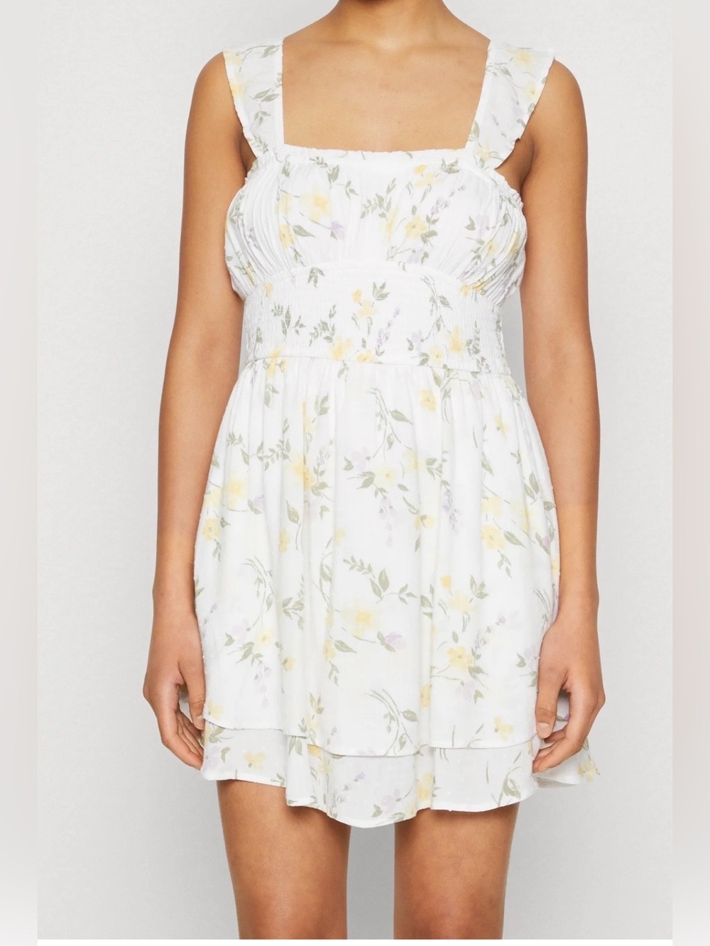 Hollister Floral Smocked Mini Dress with Built In Shorts